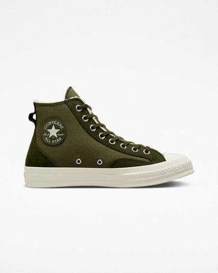 Women's Converse Chuck 70 Lined Colorblock High Top Shoes Olive / Green | AU 4E805N